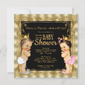 Invitation Baby shower de révélation de genre Prince ou Princ (Dos)