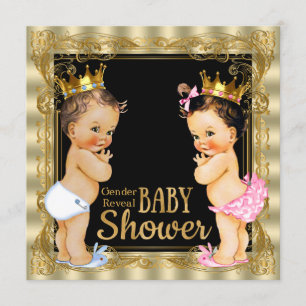 Invitation Baby shower de révélation de genre Prince ou Princ