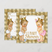 Invitation Baby shower de révélation de genre Prince Princess (Devant / Derrière)