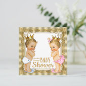 Invitation Baby shower de révélation de genre Prince Princess (Debout devant)