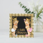 Invitation Baby shower de révélation de genre Prince Princess (Debout devant)