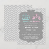 Invitation Baby shower de révélation de genre princesse royal (Devant / Derrière)