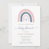 Invitation Baby shower de révélation de genre rose et bleu ar (Devant)