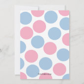 Invitation Baby shower de révélation de genre rose ou bleu (Dos)