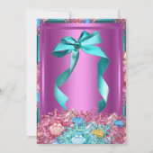 Invitation Baby shower de révélation de genre rose Turquoise (Dos)
