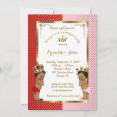 Invitation Baby shower de révélation de genre, rouge, rose, o (Devant)