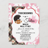 Invitation Baby shower de révélation de genre Touchdowns ou T (Devant / Derrière)