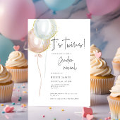 Invitation Baby shower de révélation de genre TWIN rose et bl