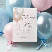 Invitation Baby shower de révélation de genre TWIN rose et bl
