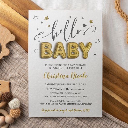 Invitation Baby shower de révélation de genre Twinkle Little 