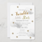 Invitation Baby shower de révélation de genre Twinkle Little (Devant)