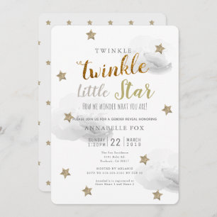 Invitation Baby shower de révélation de genre Twinkle Little