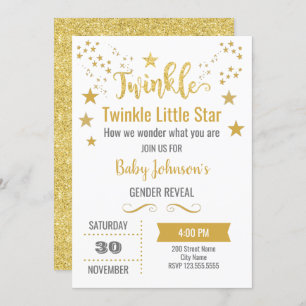 Invitation Baby shower de révélation de genre Twinkle Star