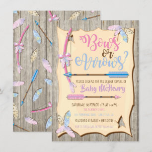Invitation Baby shower de révélation de sexe de la flèche ou 
