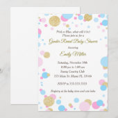 Invitation Baby shower de révélation de sexe rose bleu Invita (Devant / Derrière)