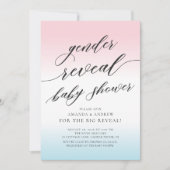 Invitation Baby shower de révélation de sexe rose et bleu Inv (Devant)