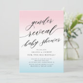 Invitation Baby shower de révélation de sexe rose et bleu Inv (Debout devant)