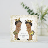 Invitation Baby shower de révélation du genre abeille (Debout devant)