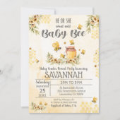 Invitation Baby shower de révélation du genre abeille Invitat (Devant)