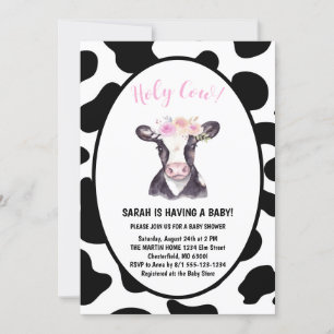 Invitation Baby shower de révélation du sexe de la vache Sain