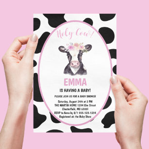Invitation Baby shower de révélation du sexe de la vache Sain