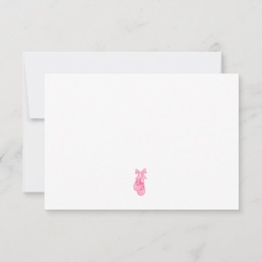 Invitation Baby shower de robe de ballet merci note (Dos)