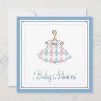 Invitation Baby shower de robe de Jacquard de peti
