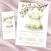 Invitation Baby shower de robe Fleur sauvage Girl Springtime