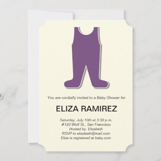 Invitation baby shower de robe mignon (Devant)