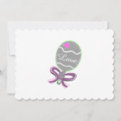 Invitation Baby shower de roche en argent rose Star (Dos)