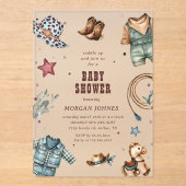 Invitation Baby shower de rodéo de l'Ouest Cowboy  (Recto)