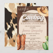 Invitation Baby shower de rodéo Little Cowboy Western Wild We (Devant / Derrière)