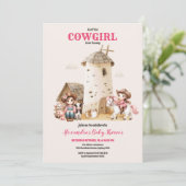 Invitation Baby shower de rodéo rustique occidental (Debout devant)
