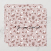 Invitation Baby shower de roses roses douces (Devant / Derrière)