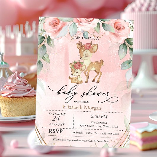 Invitation Baby shower de roses roses roses roses mignonnes p