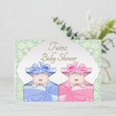 Invitation Baby shower de Roses Twin Box (Debout devant)