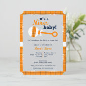 Invitation Baby shower de rotin de rotin d'orange (Debout devant)