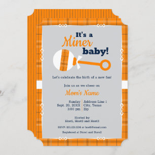 Invitation Baby shower de rotin de rotin d'orange