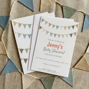 Invitation Baby shower de rouille en terracotta et Sage Green