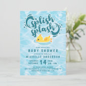 Invitation Baby shower de roussaillage de canard en caoutchou (Debout devant)