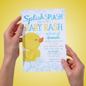Invitation Baby shower de roussaillage de canard en caoutchou