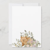 Invitation Baby shower de ruban botanique à l'ours mou (Dos)