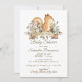 Invitation Baby shower de ruban botanique de l'écureuil mou (Devant)