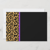 Invitation Baby shower de ruban imprimé Leopard Motif violet (Dos)