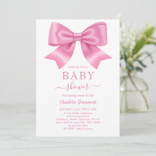 Invitation Baby shower de ruban rose