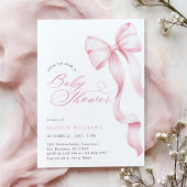 Invitation Baby shower de ruban rose Bow