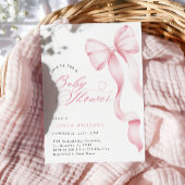 Invitation Baby shower de ruban rose Bow