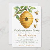 Invitation Baby shower de ruche d'abeilles (Devant)