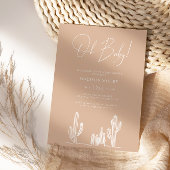 Invitation Baby shower de sable clair Cactus Line Art Desert