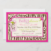 Invitation Baby shower de Safari pour singes de la jungle (Dos)